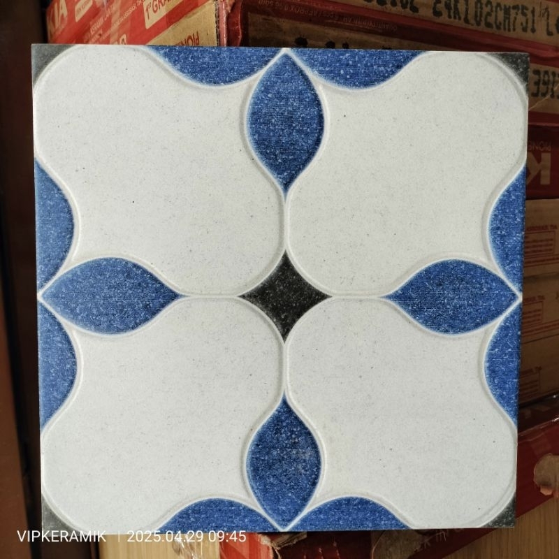 Jual KERAMIK LANTAI KASAR KAMAR MANDI ASIA TILE RENES BLUE 25X25 KW1 ...