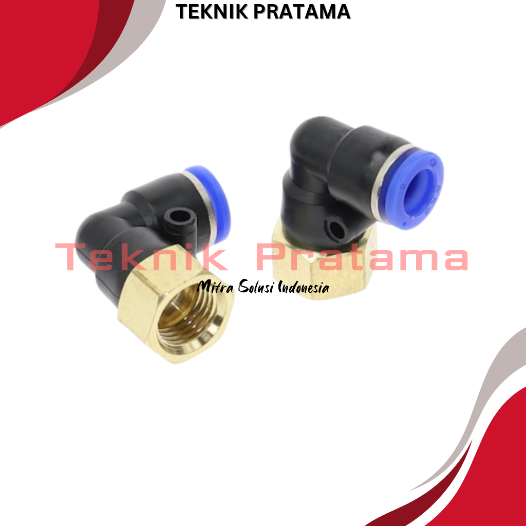 Jual PLF Fitting ELBOW PNEUMATIC FEMALE 6mm x 1/2" drat dalam MPLF 06 ...