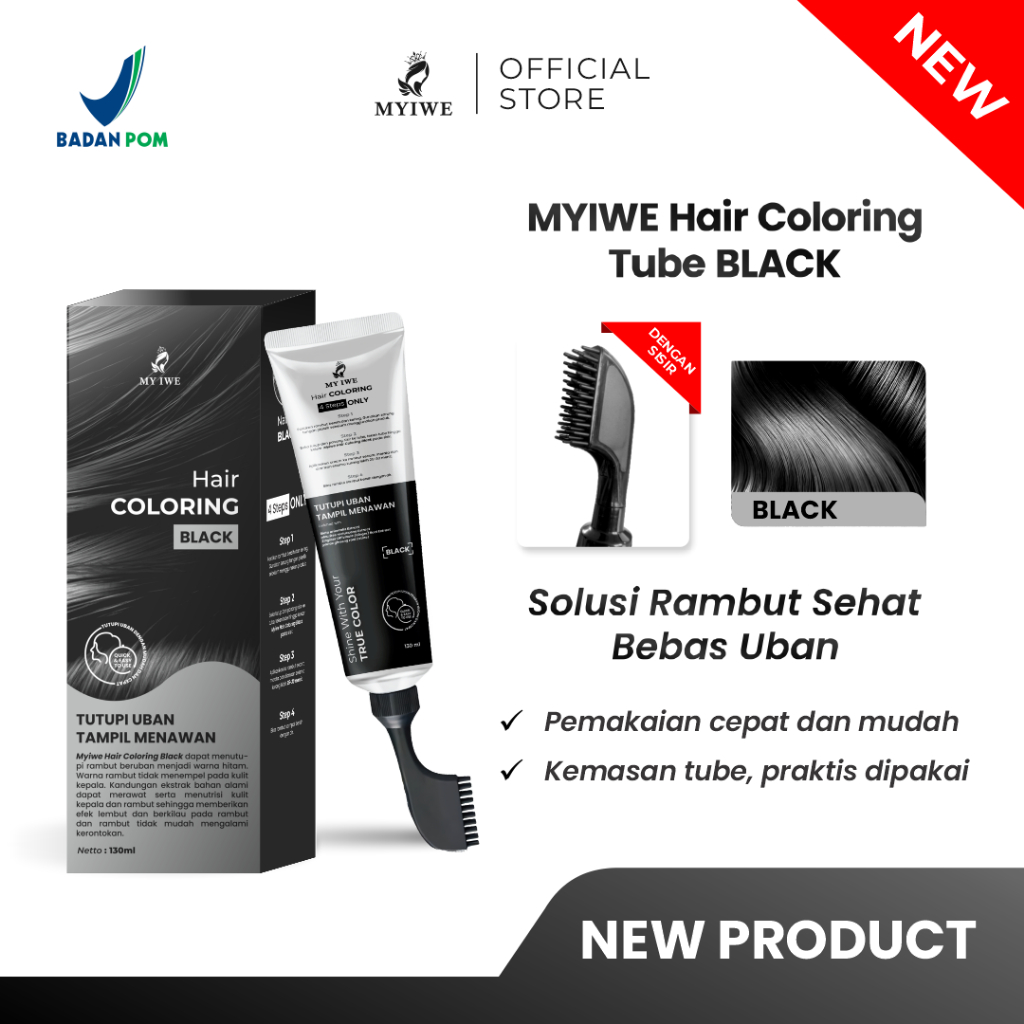 Jual Myiwe Hair Coloring Tube Sisir Penghilang Uban - Penghitam Rambut ...
