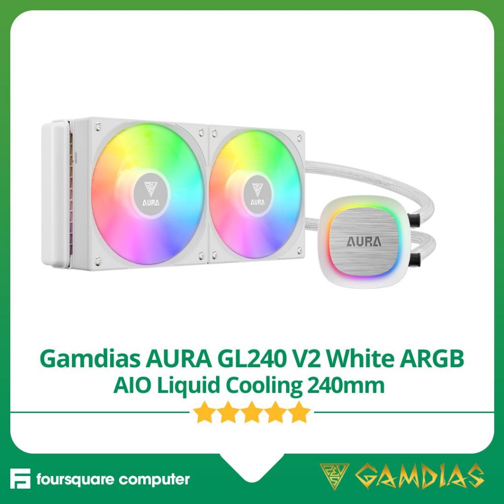 Jual Gamdias AURA GL240 V2 White AIO Liquid Cooling 240mm | Shopee ...