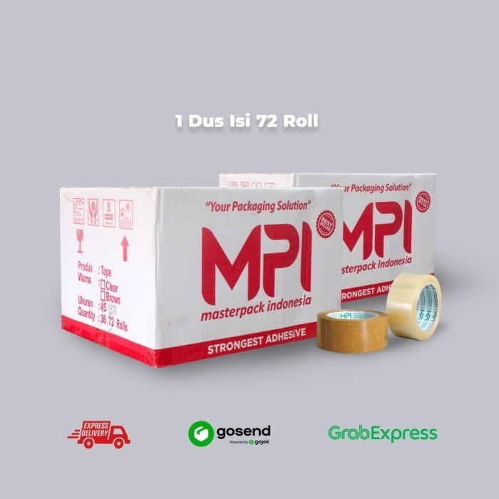 Jual Lakban Bening OPP MPI Master Pack Indonesia 45mm x 100 Yard 1 Dus ...