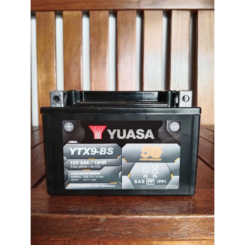 Jual AKI ACCU YTX9-BS YUASA 12V 8Ah Motor Ninja 250 Fi, KTM DUKE