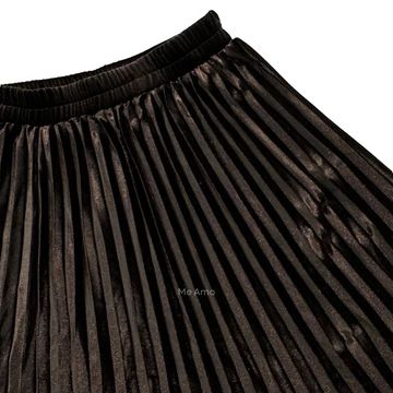 Me Amo Rok Wanita Plisket Bludru Velvet Premium