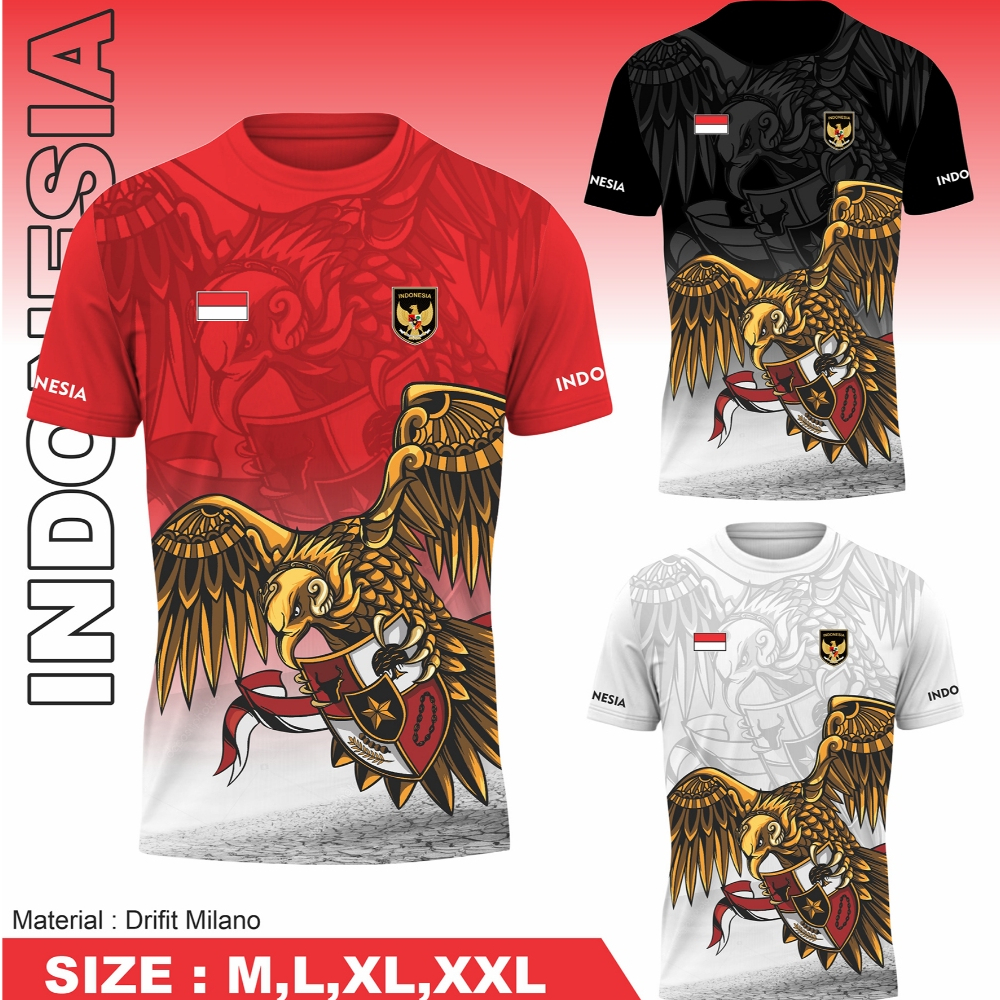 Kaos Cowok Cewek Atasan Olahraga 17 Agustus Jersey Timnas Indonesia Sepeda Jalan Santai
