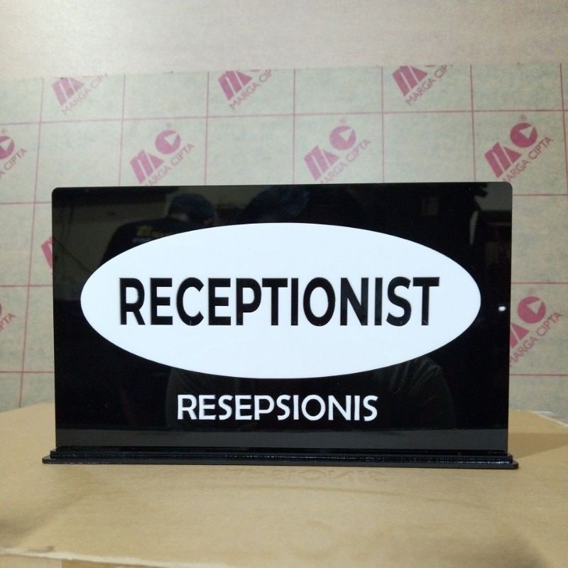 Jual Sign In Receptionist / Resepsionis Akrilik Timbul Bolong , 23x13 ...