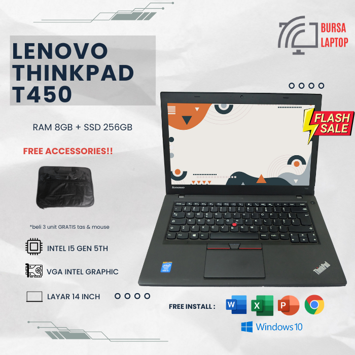 Jual Lenovo Thinkpad T450 Core I5 gen 5 Ram 8gb Ssd 256gb Siap Pakai ...