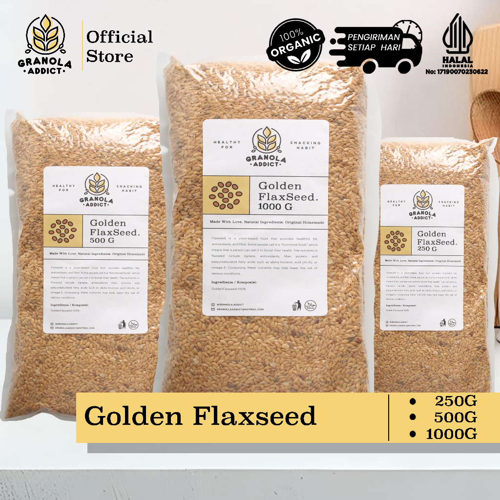 Jual Granola Addict - Premium Organic Golden Flax Seed / Biji Rami ...