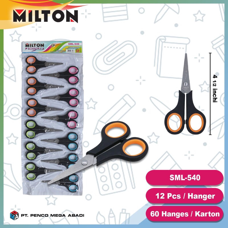 Jual 1lsn(12pcs) MILTON SML 540 kecil 4inch renteng // Gunting murah ...