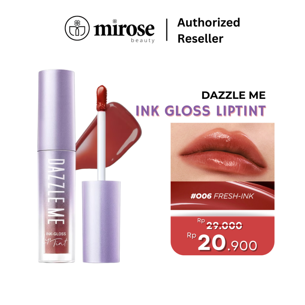 Jual DAZZLE ME Ink-Gloss Lip Tint Watery Ink Gel Lip Tint Long Lasting ...