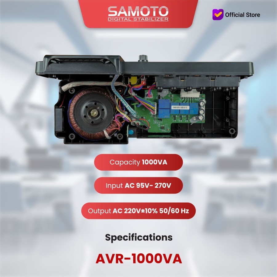 Jual AVR1000G Stabilizer Relay SAMOTO Stabilizer AVR Controlled 1000VA ...