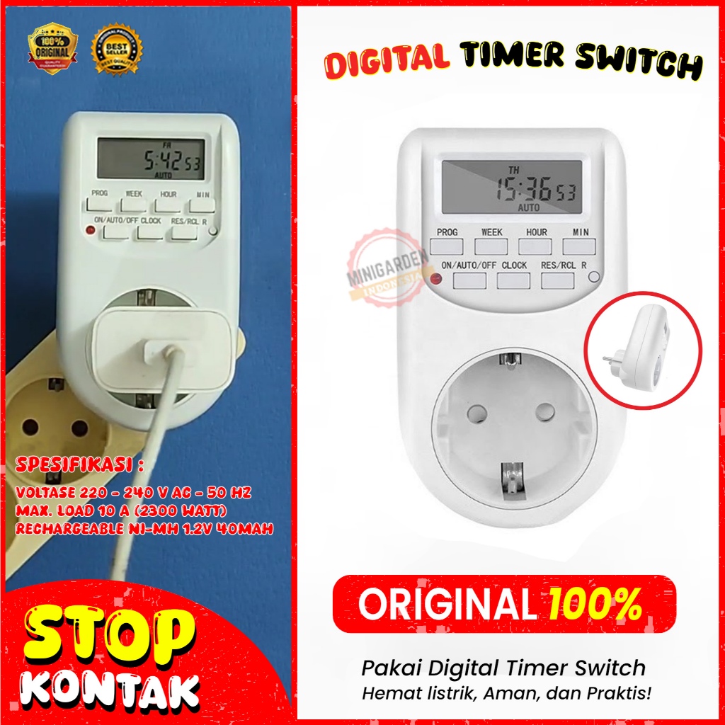 Jual TIMER SWITCH DIGITAL stop kontak listrik timer automatis ...