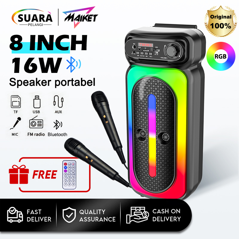Jual PRO MAX BASS MAIKET Speaker Bluetooth Karaoke Besar Super Bass 8 ...