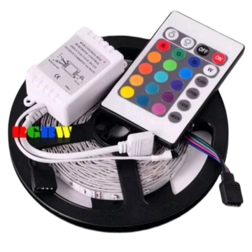 Lampu Led Strip Rgb Remote Warna Warni 5 Meter Anti Air Free Adaptor 2835 10