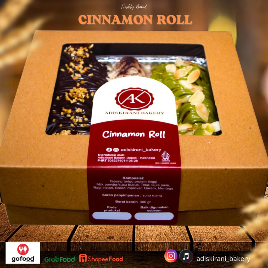 Jual ROTI CINNAMON ROLL TOPING COKLAT, TIRAMISU, GREENTEA | Shopee ...