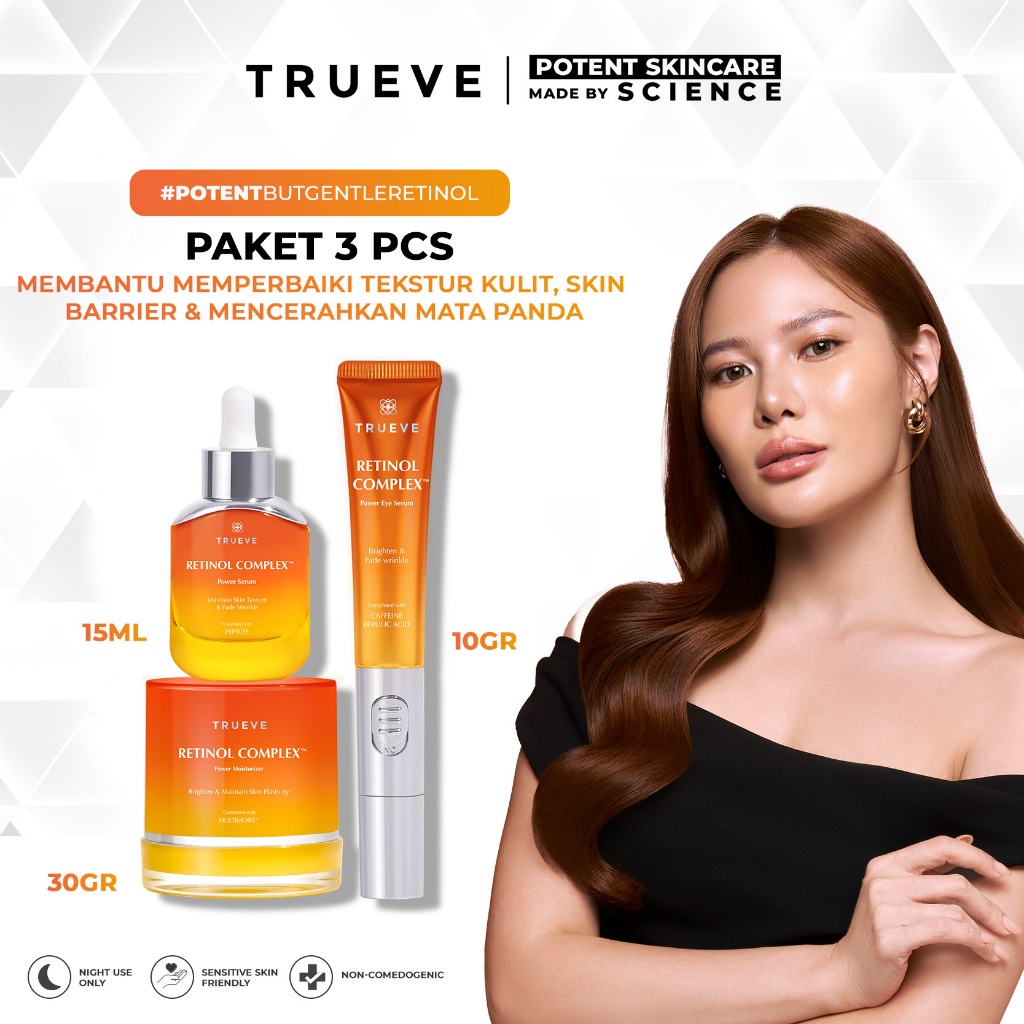 Jual TRUEVE Retinol Complex Series Bundle (Serum, Moisturizer, Eye ...