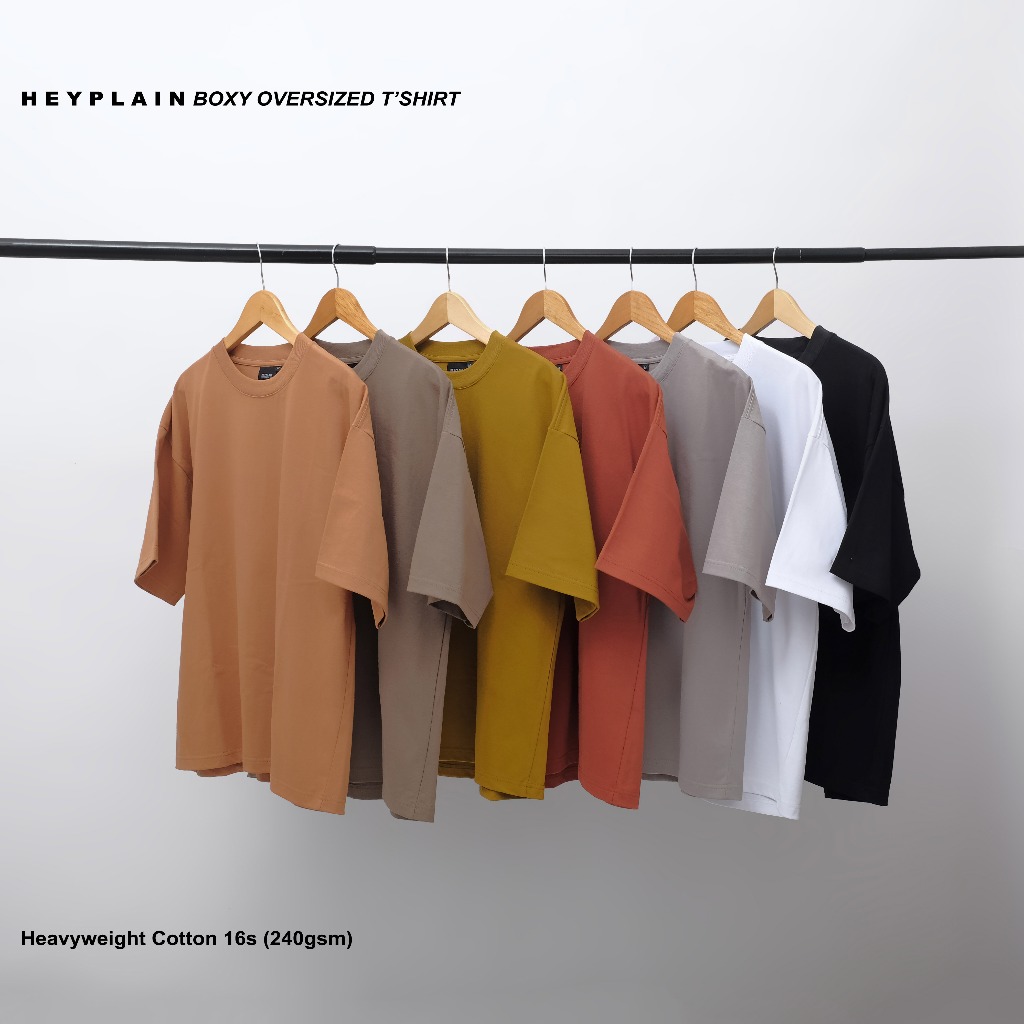 Jual Heyplain Boxy Oversized T'S - Heavyweight Cotton 16s (240gsm ...