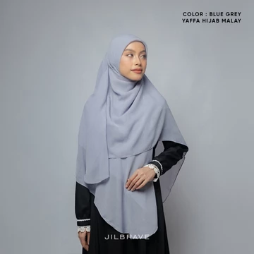Jilbrave YAFFA HIJAB MALAY Tudung Curve Malaysia Kerudung Segiempat Oval 3 Sisi