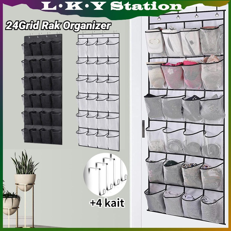 Jual 24 Grid Rak Organizer Sepatu Gantung Tahan Air Shoes Rack Storage ...