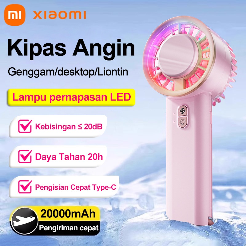 Jual 2025 Kipas Angin Mini 20000mAh Lampu LED Warna-warni Dapat Dilipat ...