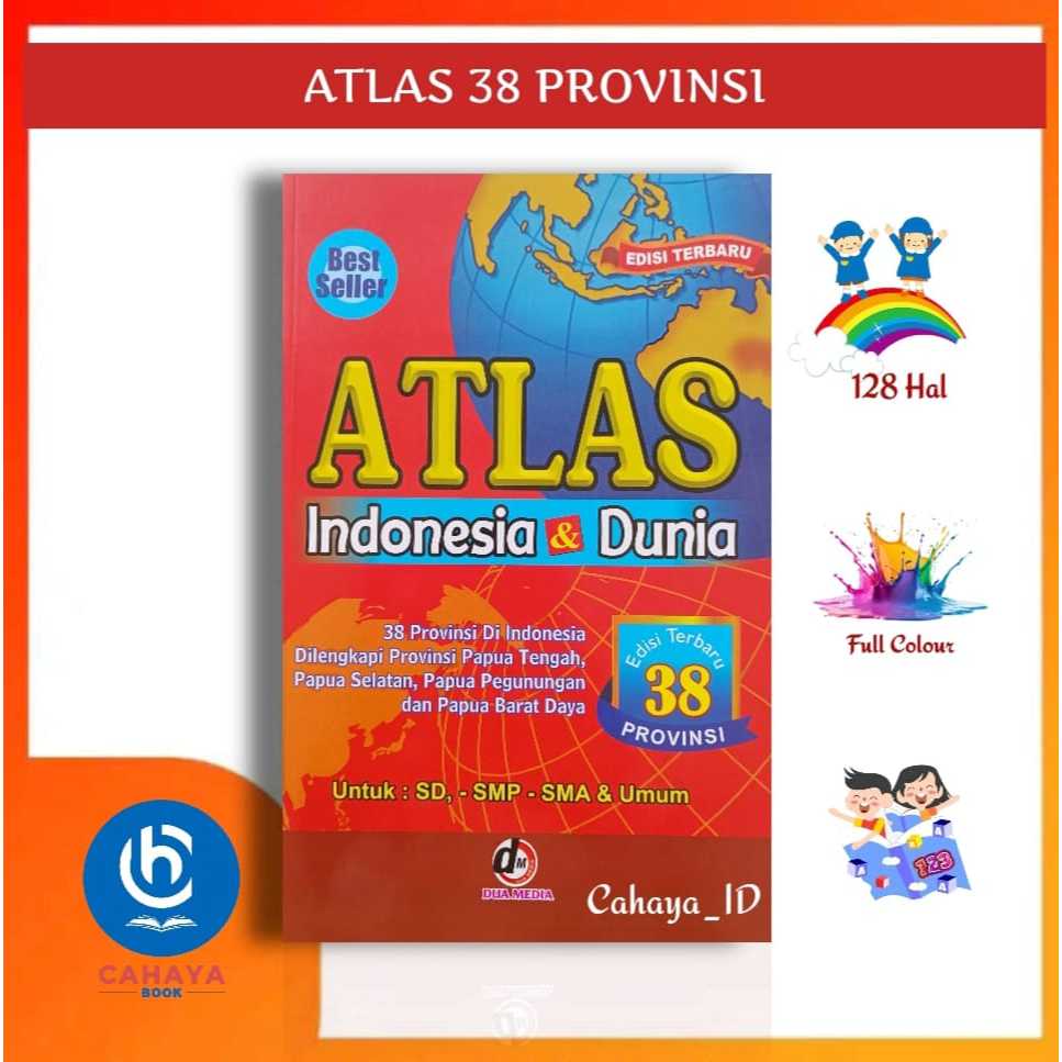 Jual Buku Atlas Indonesia + Dunia Edisi Terbaru 38 Provinsi Terdapat ...
