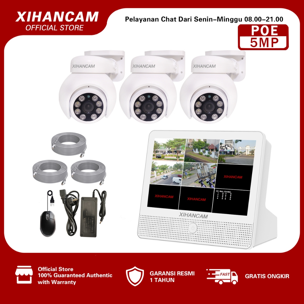 Jual XIHANCAM Paket CCTV POE Channel 8MP Paket NVR POE Dengan