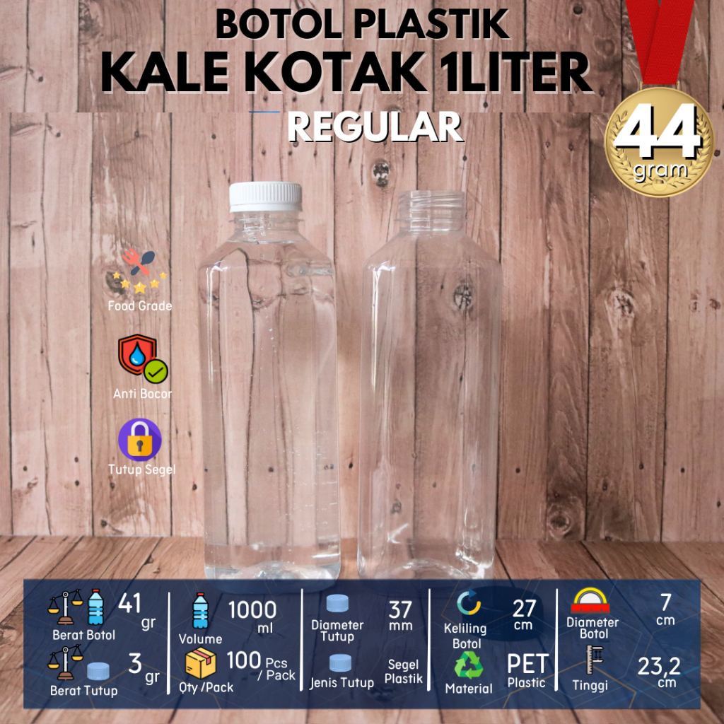 Jual Botol plastik PET 1liter 1000ml kale kotak minuman jus susu kopi ...
