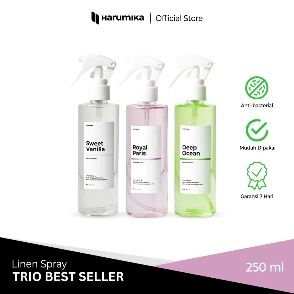 Jual HARUMIKA LINEN SPRAY ANTI BACTERIAL (BUY 1 GET 3) Room & Linen ...