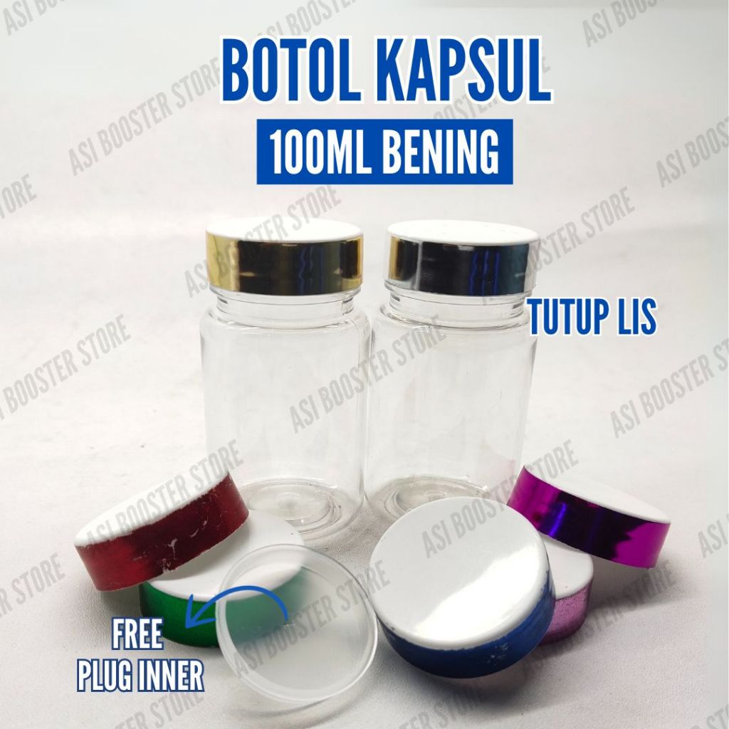 Jual Botol Obat 100ml Tutup Putih List Silver + Plug Inner | Shopee ...