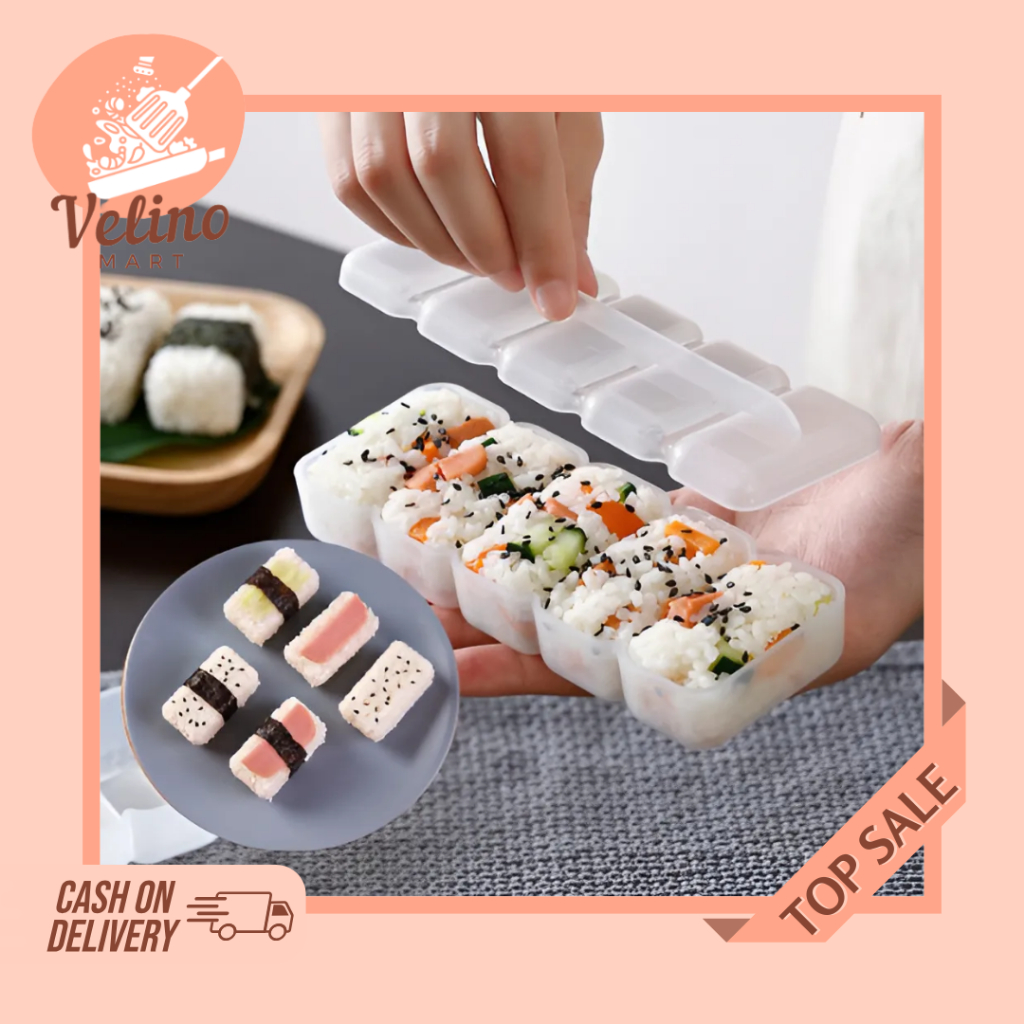 Jual Cetakan Nasi Sushi Onigiri Anti Lengket / Rice Mold Maker Bento 5 ...