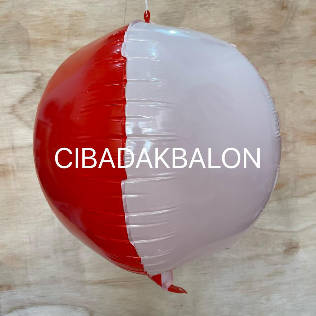 Jual Balon Foil Bulat 4D Merah Putih / Dekorasi Kemerdekaan Indonesia ...