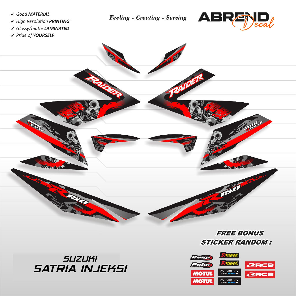 Jual AXEDECAL - Striping Satria Injeksi Grafis Piston / Stiker Motor ...