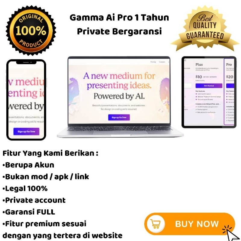 GAMMA AI PRO Bergaransi Termurah - Presentation AI