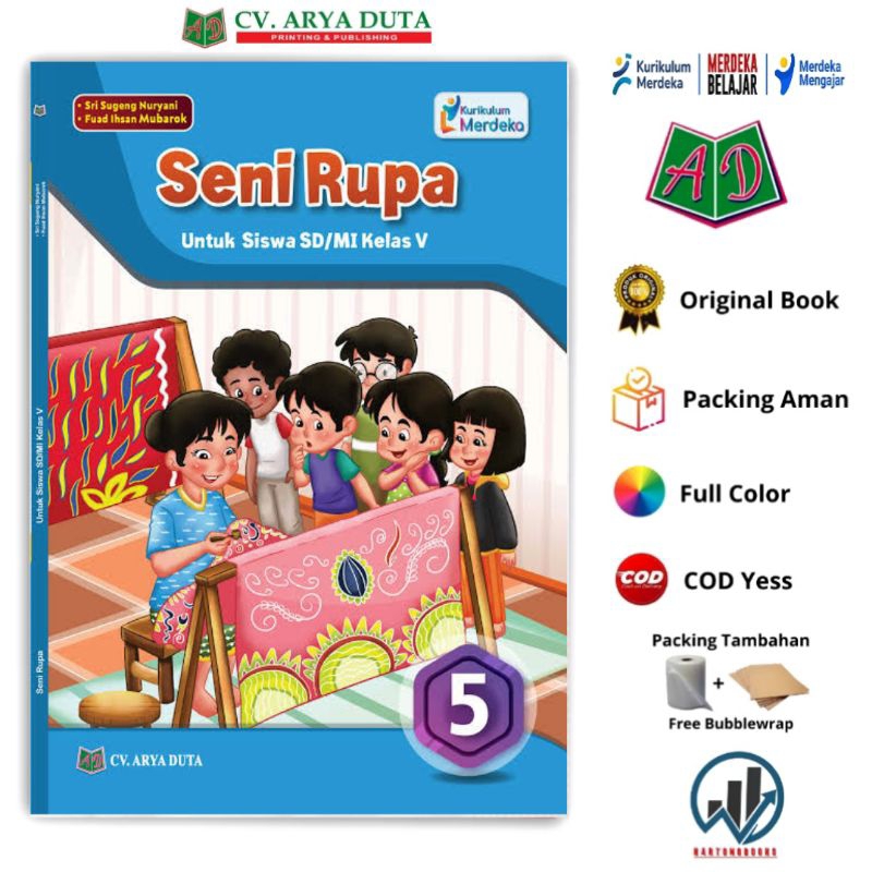 Jual Buku pendamping seni rupa kelas 5 SD/MI kurikulum MERDEKA CV Arya ...