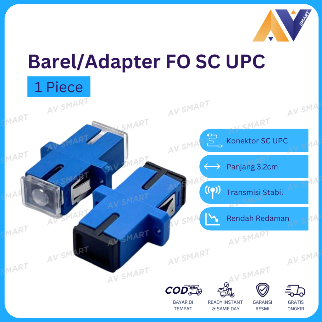 Jual Barel Adapter Fiber Optik SC UPC Sambungan Konektor Barrel Single ...
