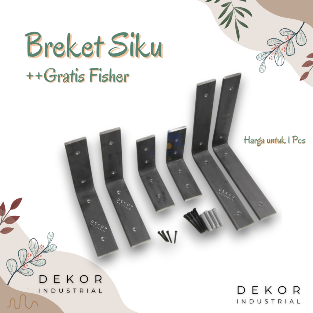 Jual Breket Besi Siku Rak Dinding Tempel Tebal Bentuk L | Free Fisher ...