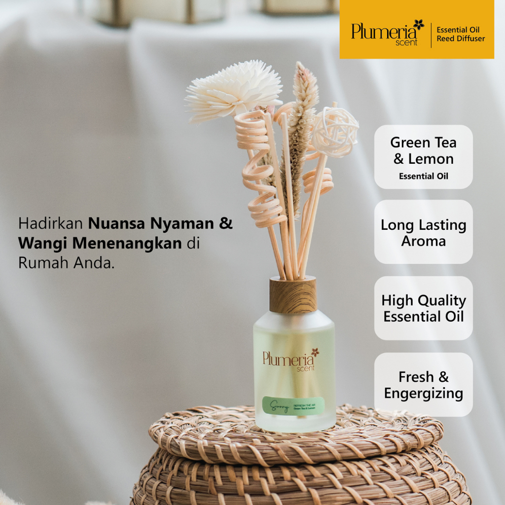 Jual Plumeria Scent Essential Oil Reed Diffuser - Sewangi (Green Tea ...