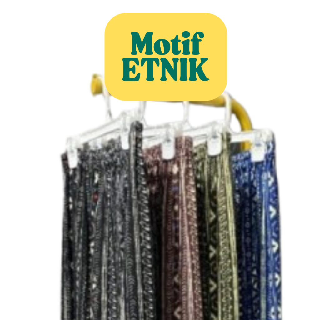 (paket Isi 4 Pcs) Kulot Motif Etnik Celana Santai Panjang Wanita Tidur Hommy - foto 4