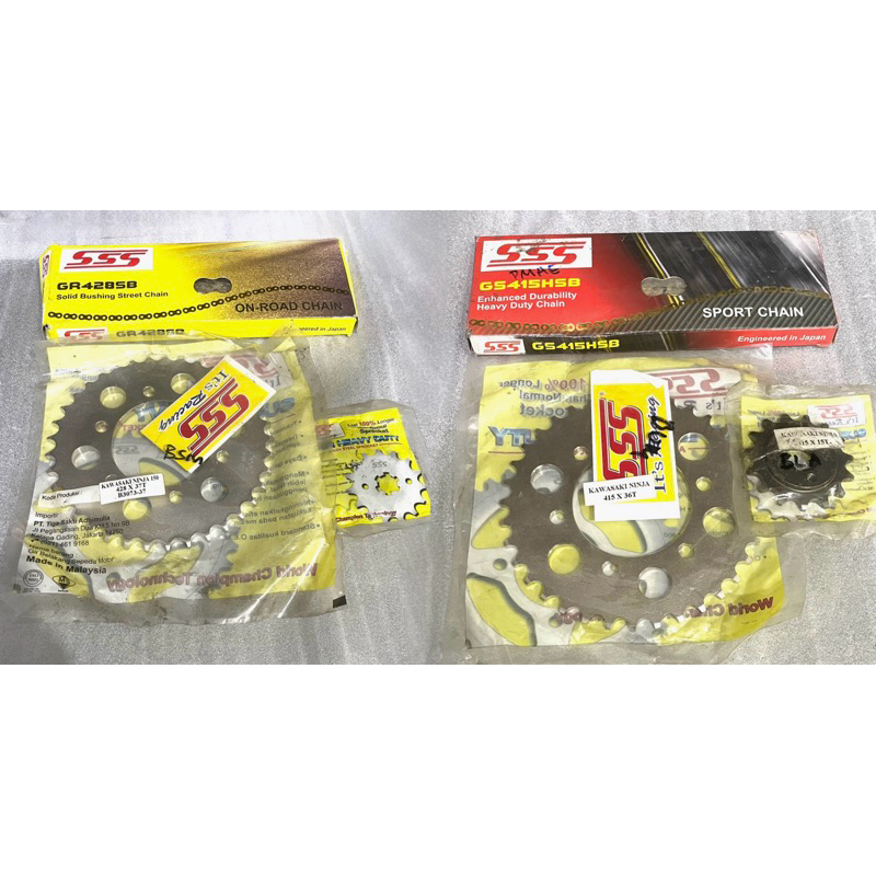 Jual Gear Set SSS 428/415 Ninja R/SS 1Set Rantai Gold