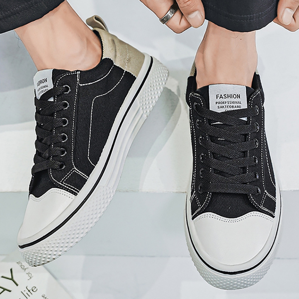 Jual Whoppy SL57 Sepatu Cowok Keren Classic Sporty Denim Shoes Hitam ...