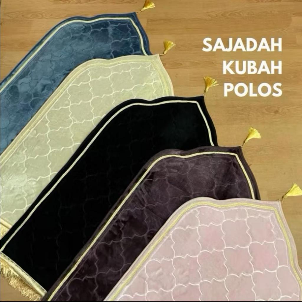 SAJADAH KUBAH POLOS TEBAL WARNA LIST UKURAN  70 X 110 ANTI SLIP