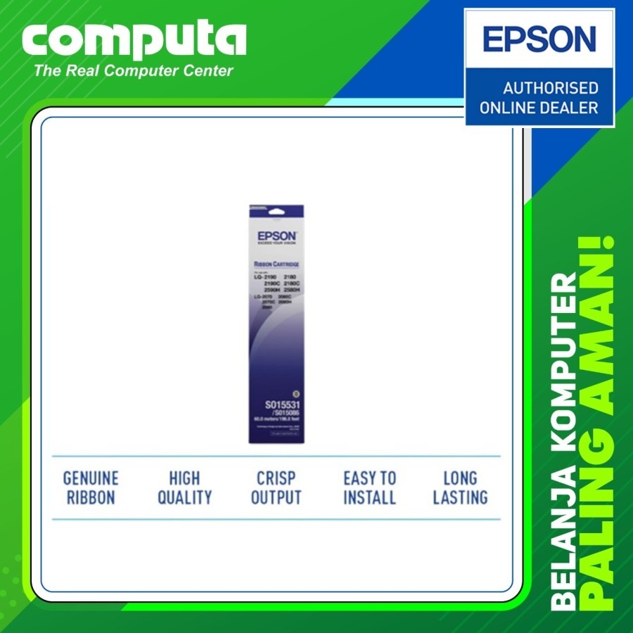 Jual Ribbon Epson LQ 2190,2180,2070,2080 Original (S015531/S015086 ...
