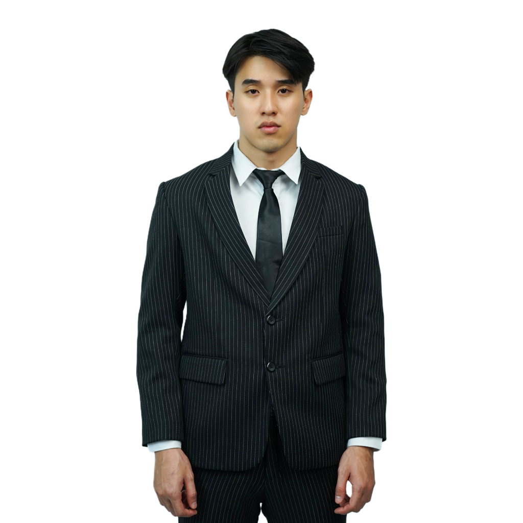Jual Mubeng - Elegant Jas Slimfit Black Stripe II | Shopee Indonesia