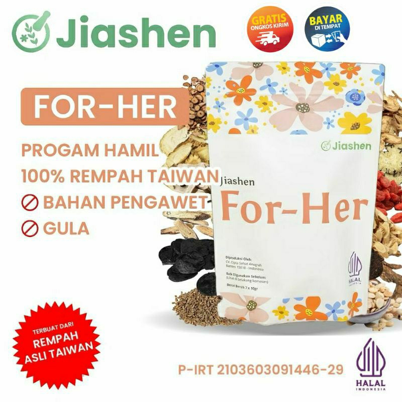Jiashen For Her Herbal Cina Untuk Promil dan Kesehatan Wanita Original 100%