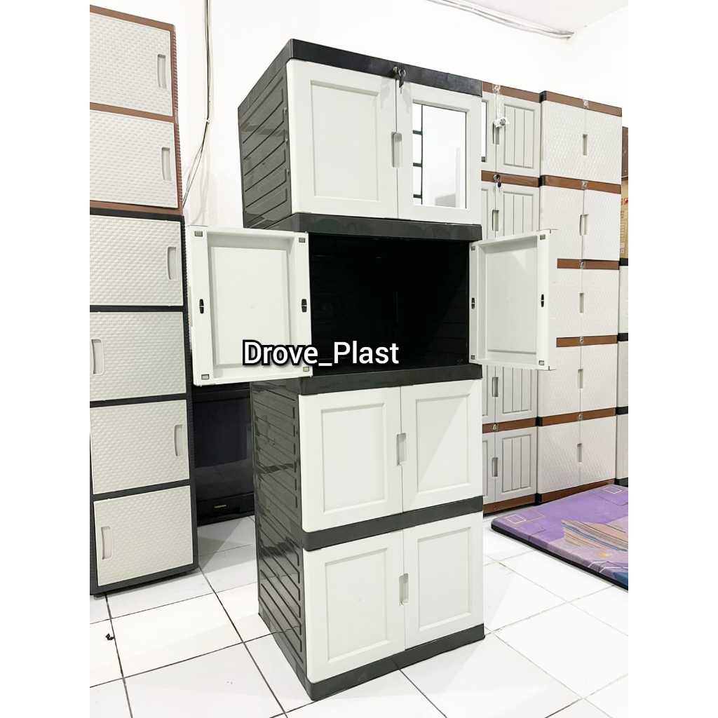 Lemari Plastik Lemari Pakaian Lemari Pintu Serbaguna Susun 4