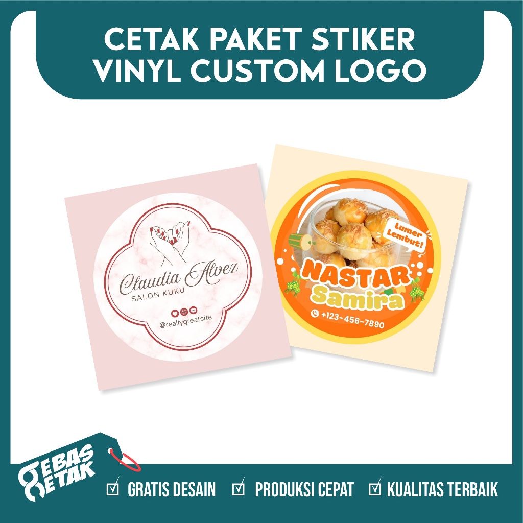 Jual Cetak Sticker Stiker Label logo custom Produk murah (Bahan Vinyl ...