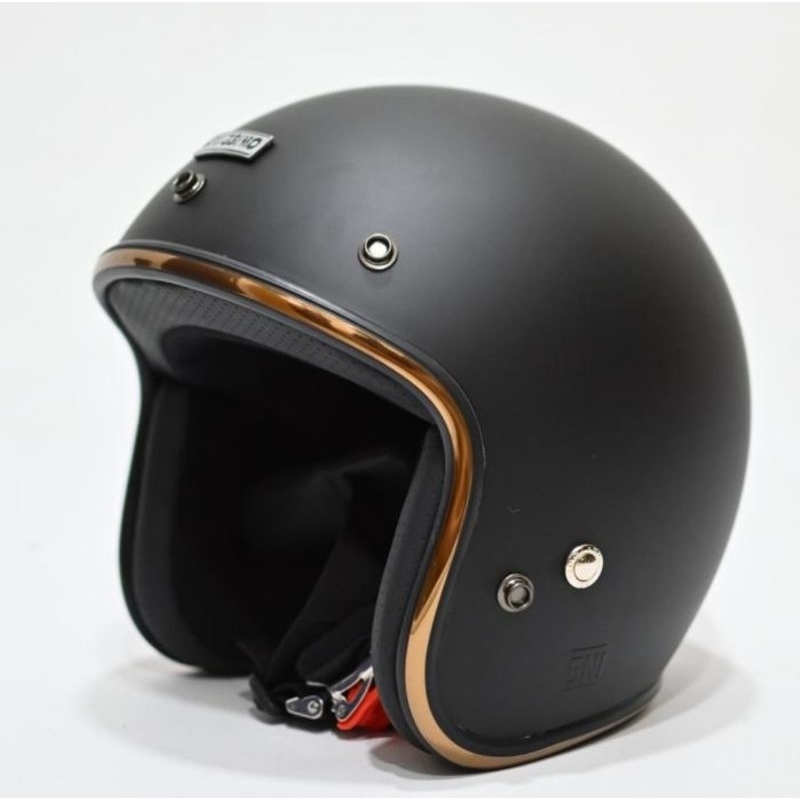 Jual HELM BELLISSIMO BLACK DOFF RETRO CLASSIC URBAN VESPA HARLEY OPEN ...