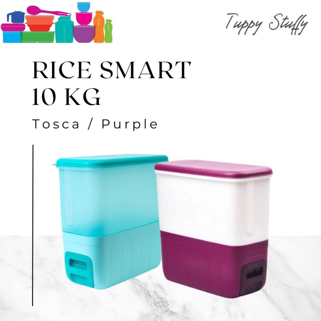 Jual Tupperware Rice Smart 10KG Tosca & Purple | Wadah Beras kapasitas ...