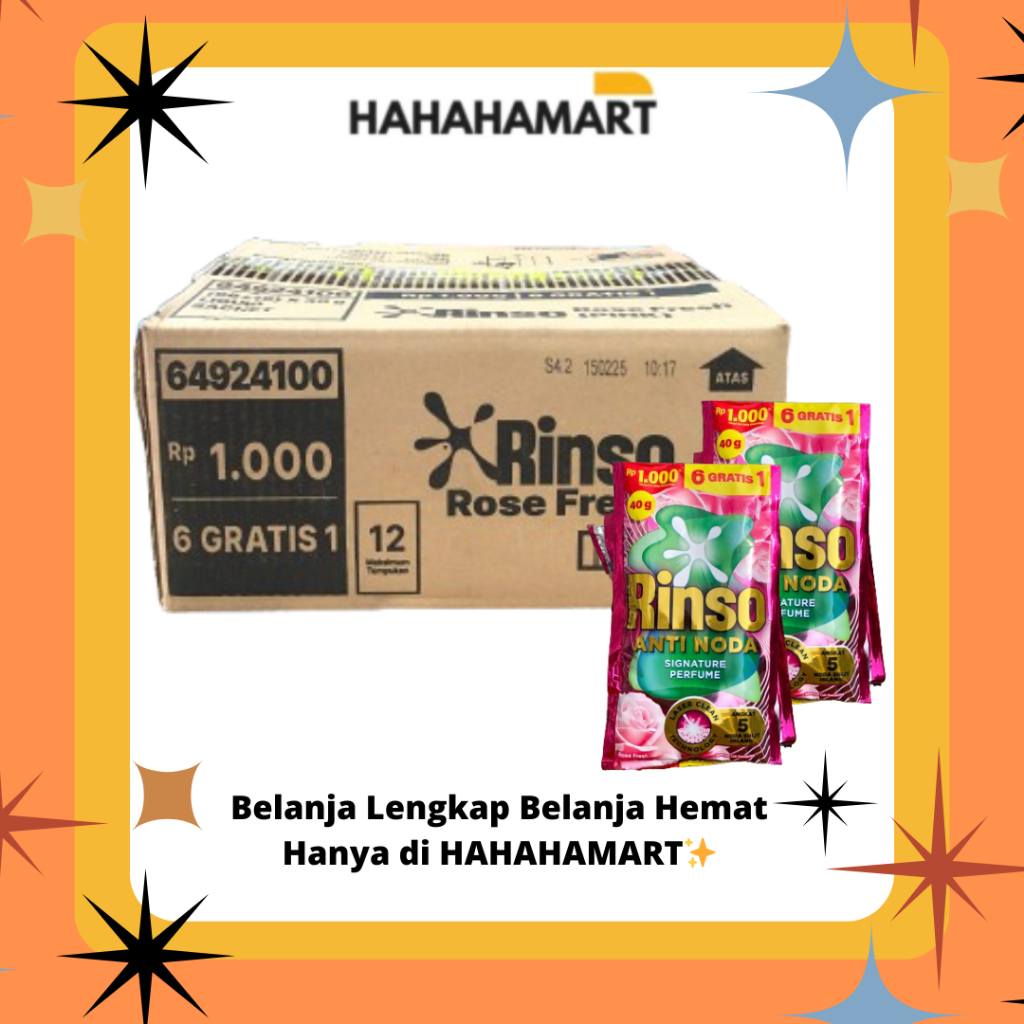 Jual Rinso Cair Ukuran 40gr Kemasan 1000 Harga Karton Isi 112pcs ...