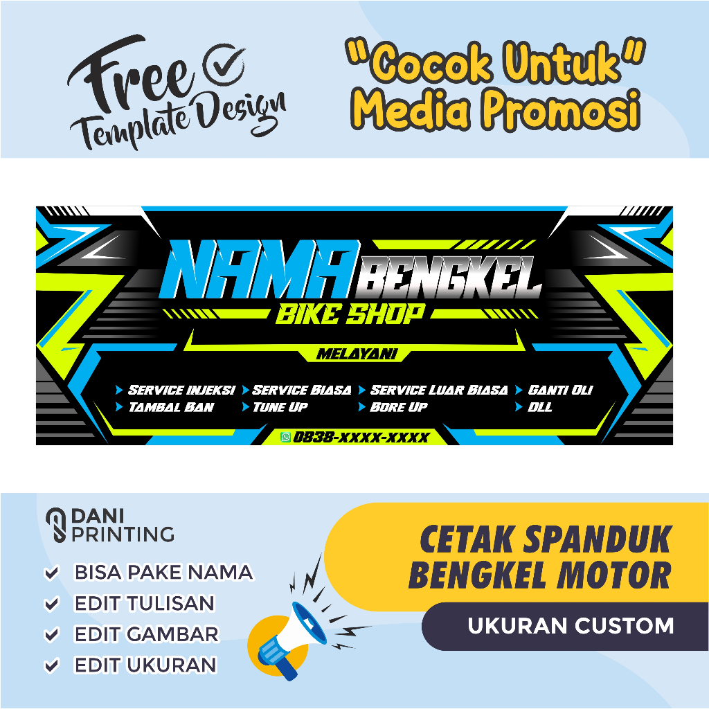 Jual Banner Spanduk - Bengkel Motor / Bengkel Mobil - Custom Bisa Di ...