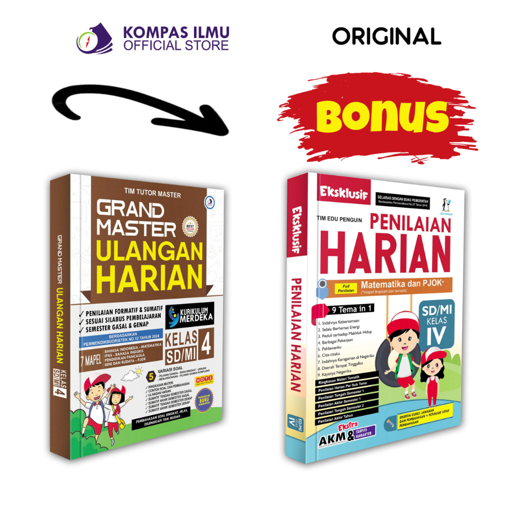Jual Buku Ulangan Harian Kurikulum Merdeka SD Kelas 4 Grand Master UH ...
